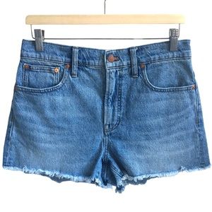 Madewell The Perfect Jean Shorts High Rise Raw Hem Denim Size 29 Style MC647